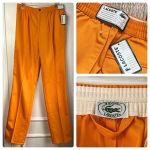 NWT 70s Vintage Izod Lacoste Pants Preppy Bright‎ Orange Men's Size Medium 30x36